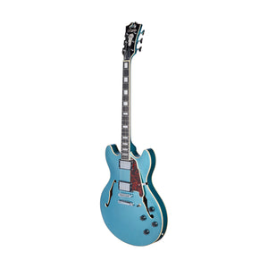 D'Angelico Premier DC Semi-Hollow Electric Guitar w/Stopbar Tailpiece, Ocean Turquoise