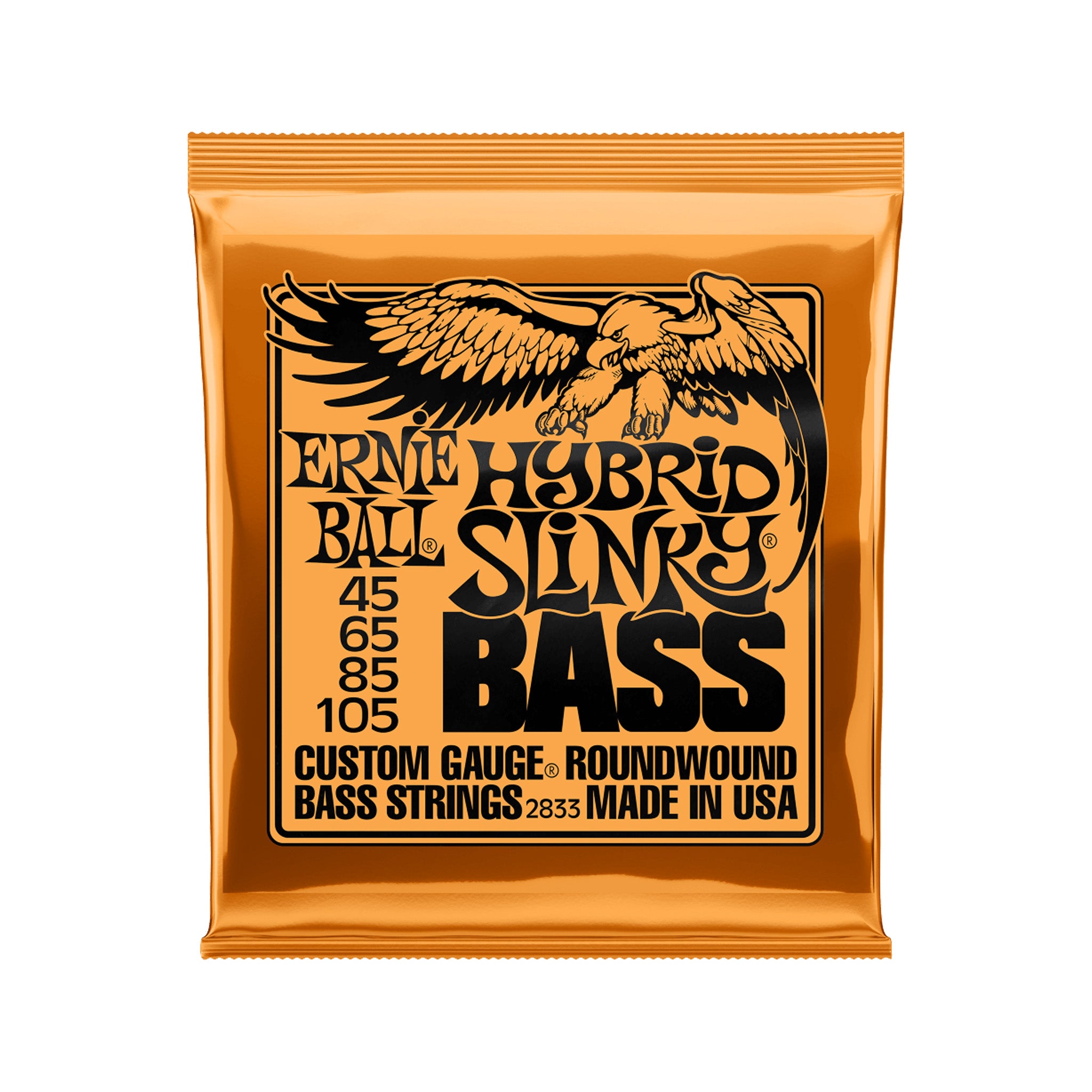 Ernie Ball 2833 Hybrid Slinky Nickel Wound Bass Guitar Strings, 45-105