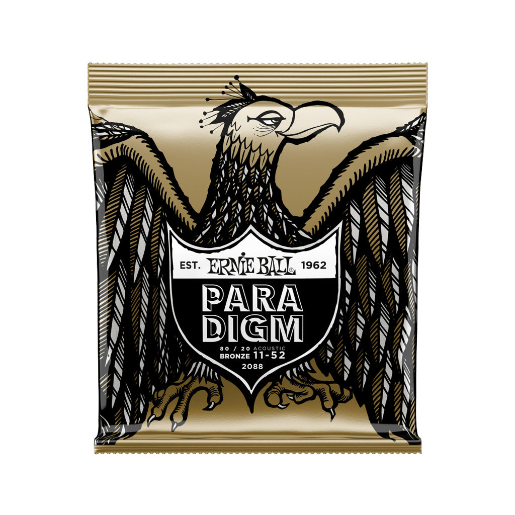 Ernie Ball Paradigm Light 80/20 Bronze Acoustic Guitar Strings, 11-52