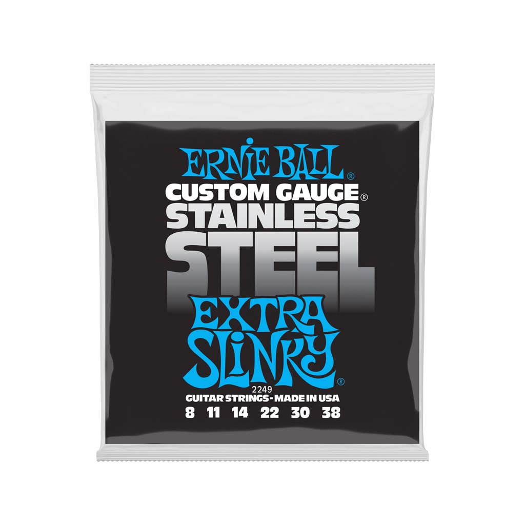 Ernie Ball Extra Slinky Stainless Steel Wound Electric Guitar Strings, 8-38