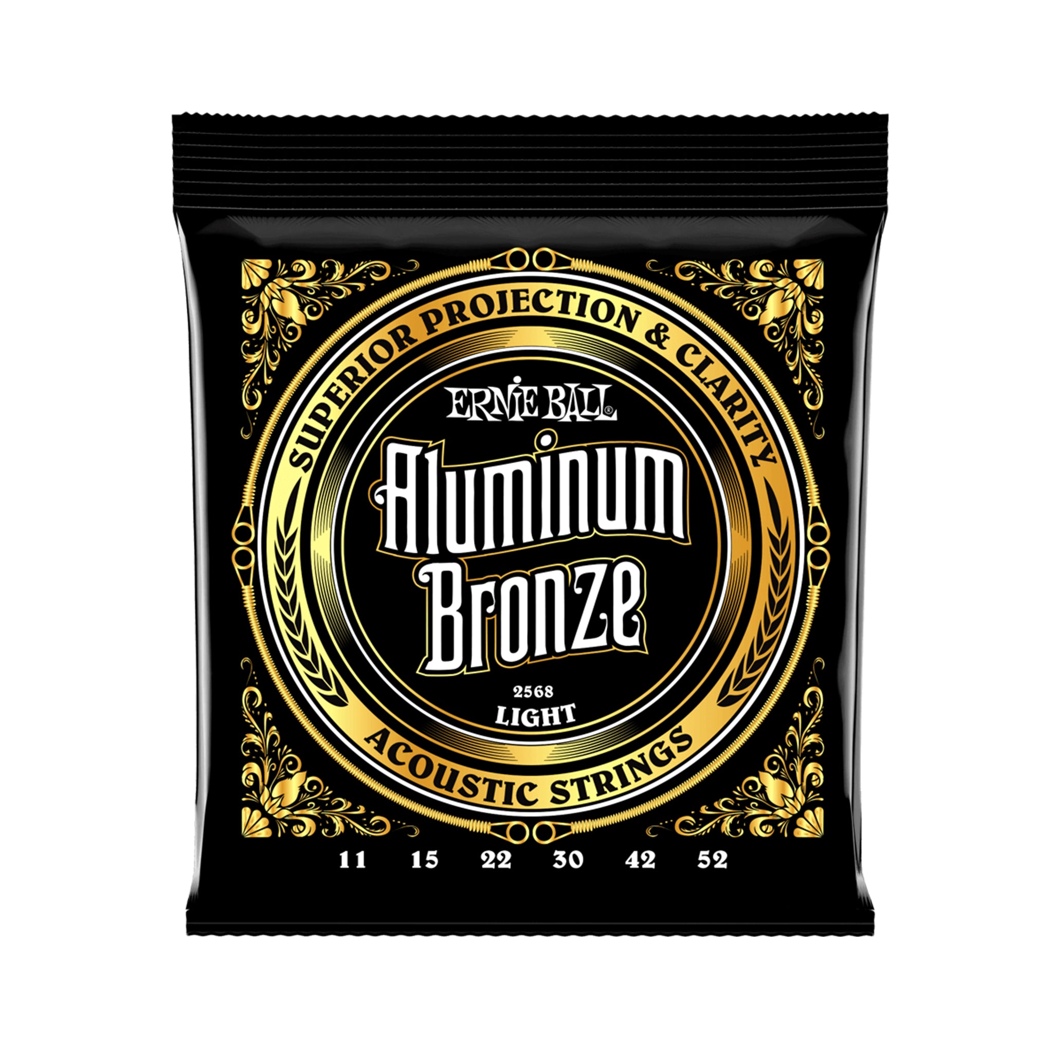 Ernie Ball Light Aluminum Bronze Acoustic Guitar Strings, 11-52