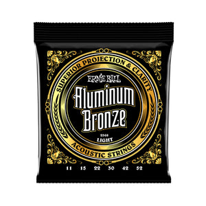 Ernie Ball Light Aluminum Bronze Acoustic Guitar Strings, 11-52