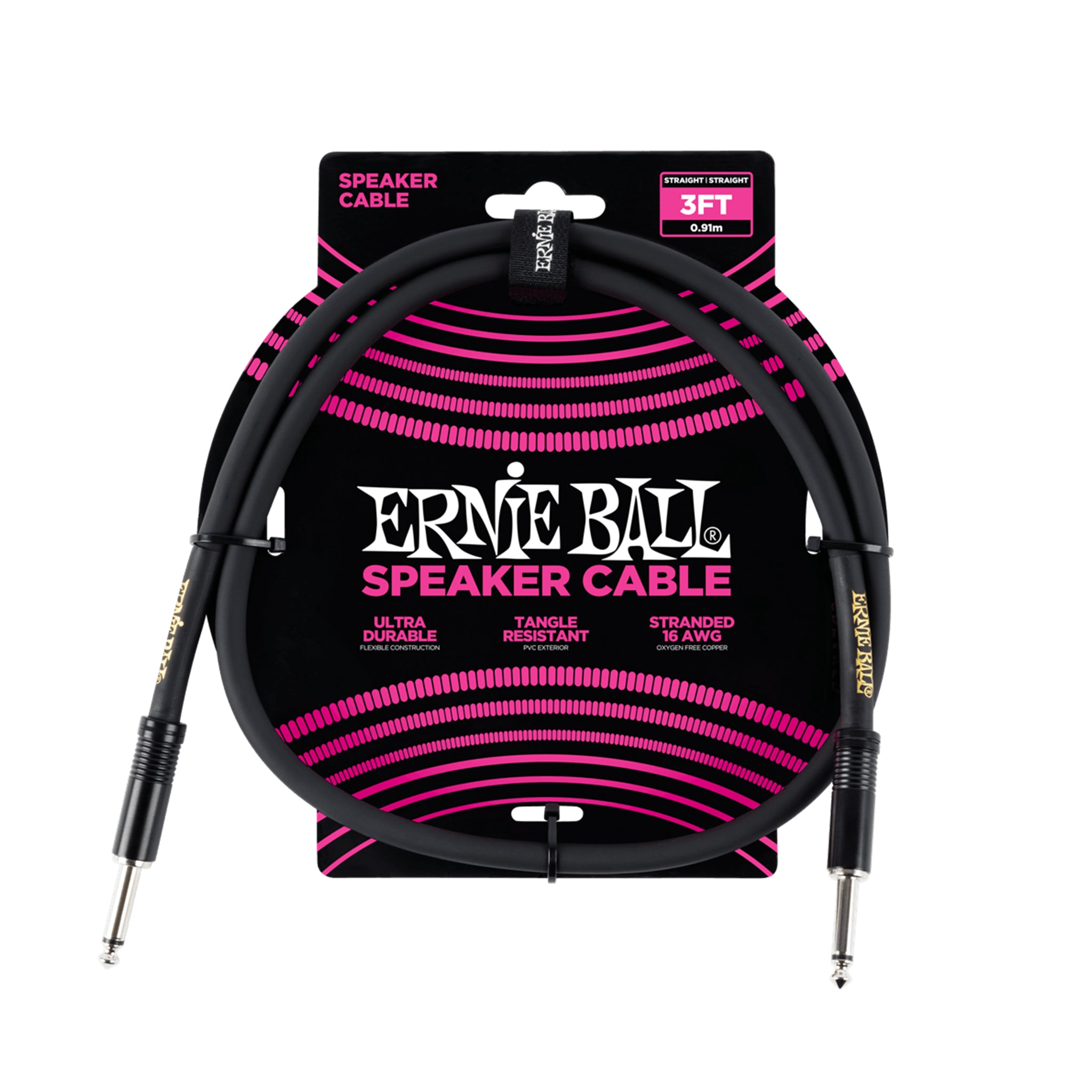 Ernie Ball 3FT Straight to Straight Speaker Cable