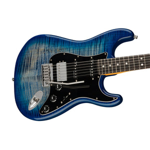 Fender American Ultra Limited Edition HSS Stratocaster Electric Guitar, Ebony FB, Denim Burst