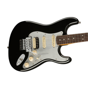 Fender American Ultra Luxe Stratocaster Floyd Rose HSS Electric Guitar, RW FB, Mystic Black