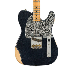 Fender Brad Paisley Road Worn Esquire Electric Guitar, Maple FB, Black Sparkle