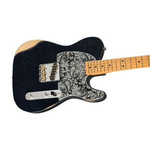 Fender Brad Paisley Road Worn Esquire Electric Guitar, Maple FB, Black Sparkle
