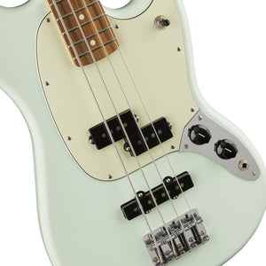 Fender Mustang PJ Bass Guitar, Pau Ferro FB, Sonic Blue