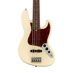 Fender American Professional II 5-String Jazz Bass Electric Guitar, RW FB, Olympic White