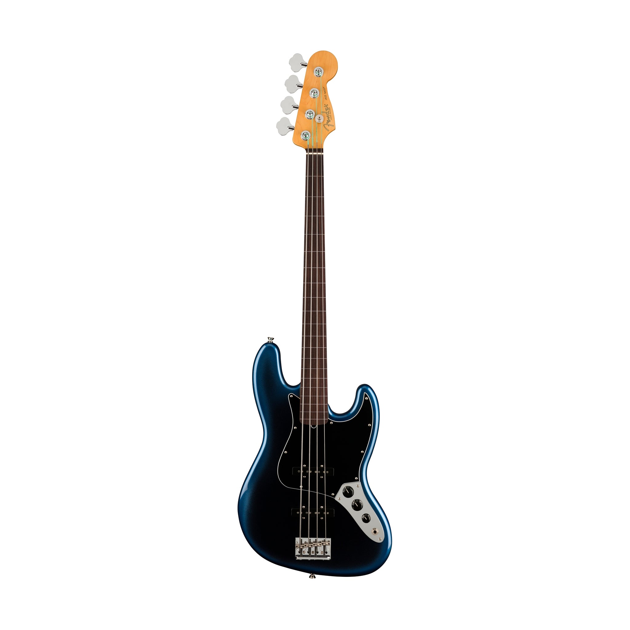 Fender American Professional II Fretless Jazz Bass Electric Guitar, RW FB, Dark Night