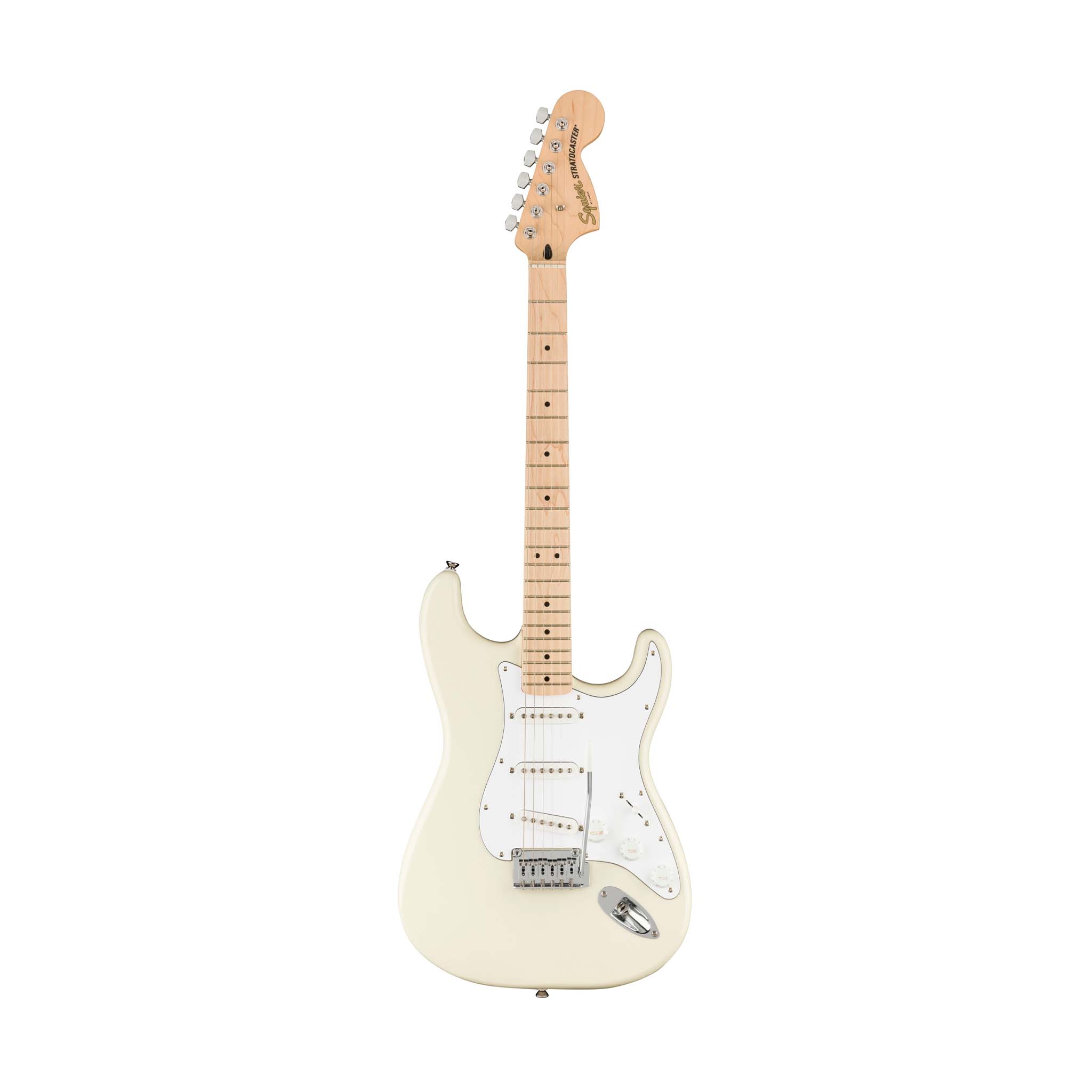 Squier Affinity Series Stratocaster Electric Guitar, Maple FB, Olympic White