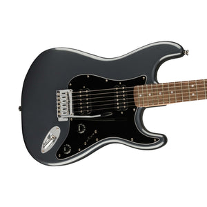 Squier Affinity Series HH Stratocaster Electric Guitar, Laurel FB, Charcoal Frost Metallic