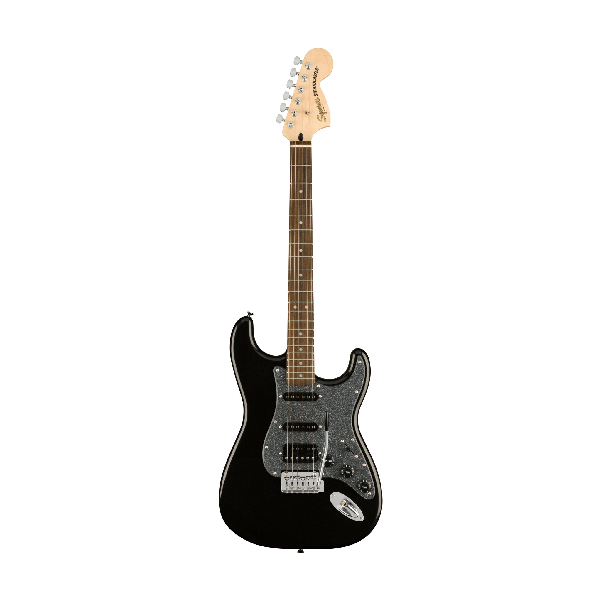 Squier FSR Affinity Series Stratocaster HSS Electric Guitar, Laurel FB, Metallic Black