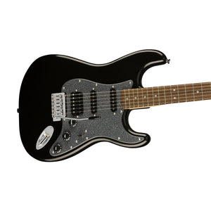Squier FSR Affinity Series Stratocaster HSS Electric Guitar, Laurel FB, Metallic Black