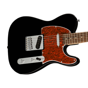 Squier FSR Affinity Series Telecaster Electric Guitar w/Tortoiseshell Pickguard, Laurel FB, Black