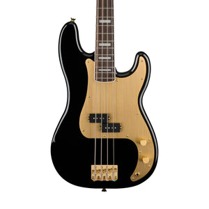 Squier 40th Anniversary Gold Edition Precision Bass Guitar, Black