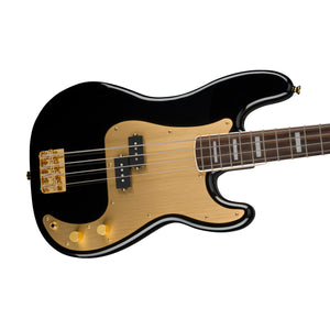 Squier 40th Anniversary Gold Edition Precision Bass Guitar, Black