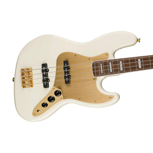 Squier 40th Anniversary Gold Edition Jazz Bass Guitar, Olympic White