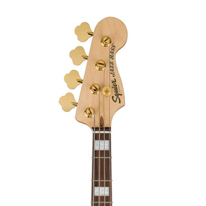 Squier 40th Anniversary Gold Edition Jazz Bass Guitar, Olympic White