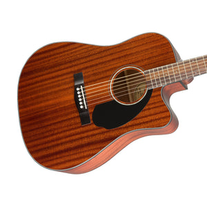 Fender CD-60SCE Dreadnought Acoustic Guitar, Walnut FB, All Mahogany