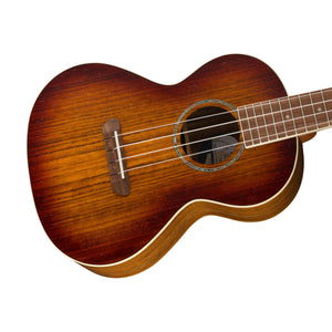 Fender Rincon Tenor Acoustic-Electric Ukulele w/Bag, Walnut FB, Aged Cognac Burst