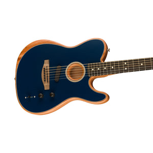 Fender American Acoustasonic Telecaster Acoustic Electric Guitar w/Bag, Ebony FB, Steel Blue