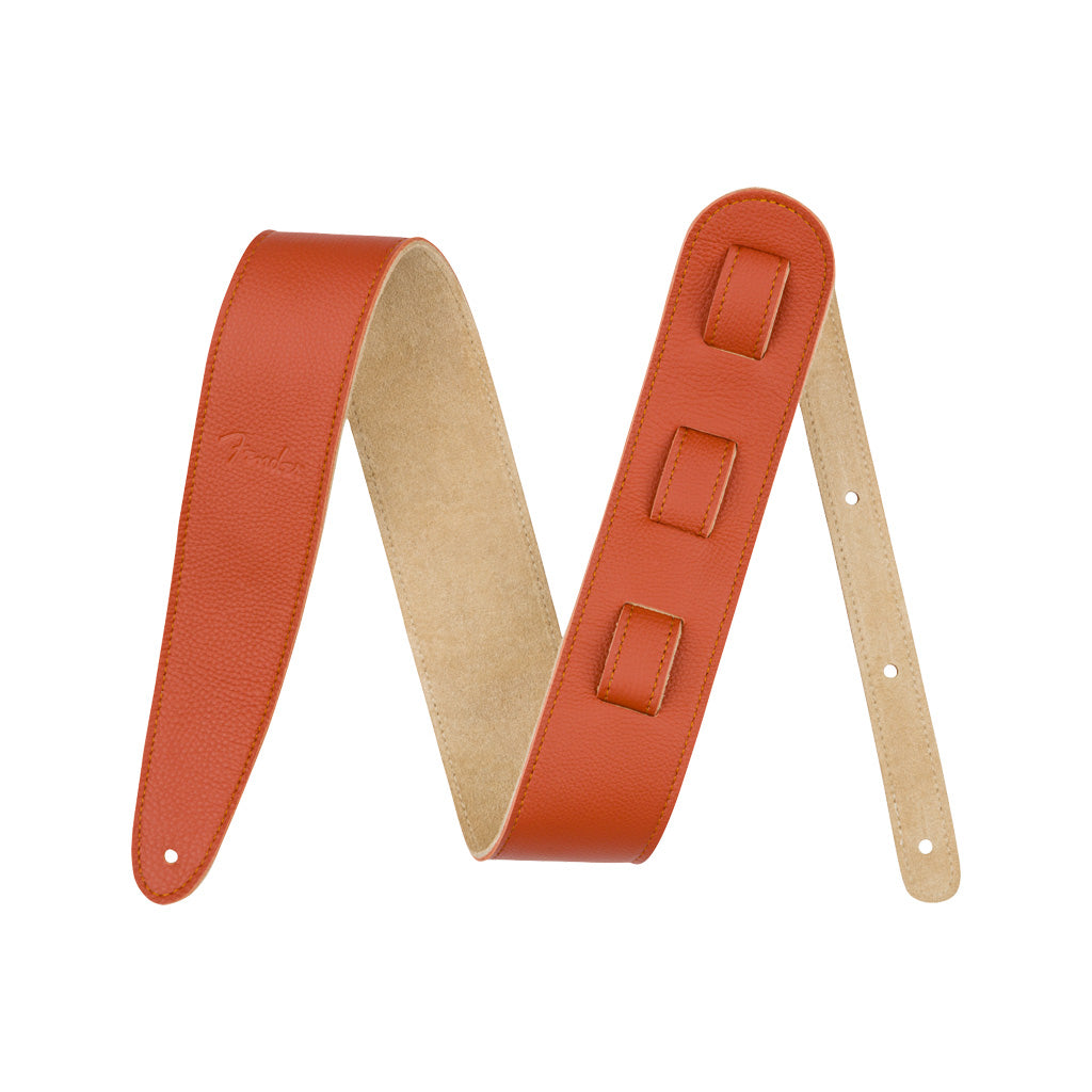 Fender 2.5 inch Limited Edition Leather Guitar Strap, Tangerine