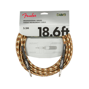 Fender Professional Series Instrument Cable, 18.6inch Straight/Straight, Desert Camo