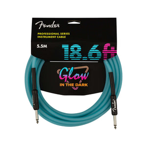 Fender 18.6 FT Professional Series Glow in the Dark Instrument Cable, Blue
