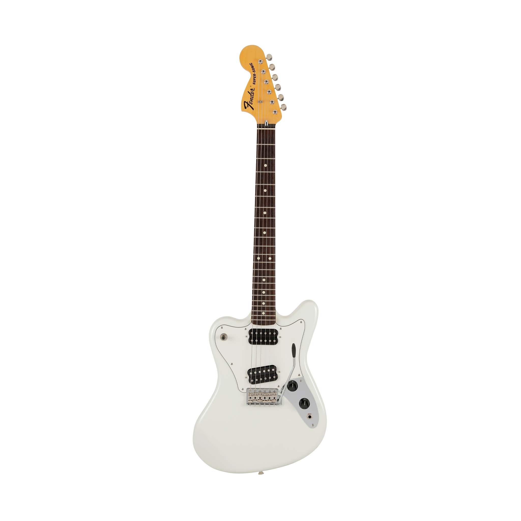 Fender Japan Ltd Ed Super Sonic Electric Guitar, RW FB, Olympic White