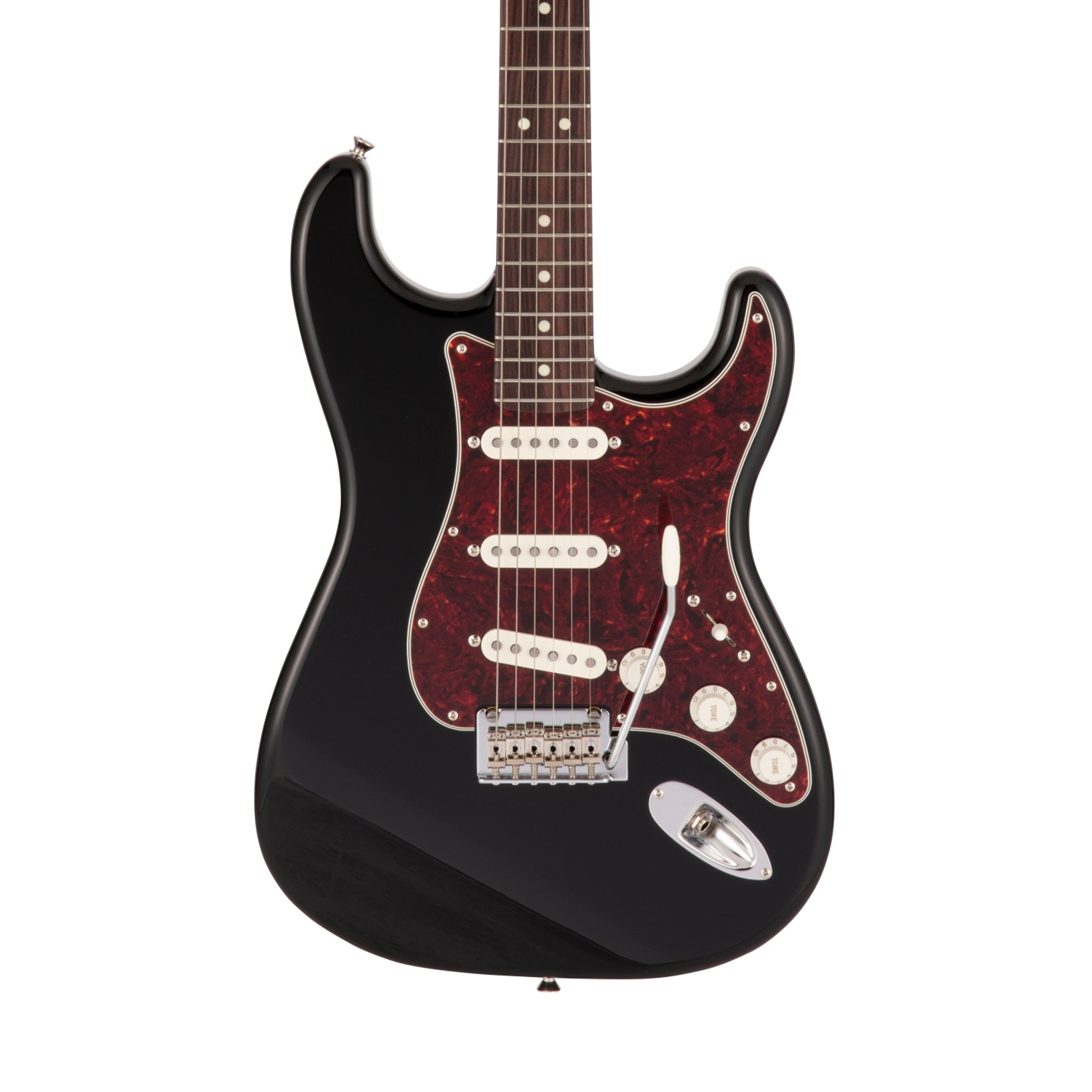Fender Japan Hybrid II Stratocaster Electric Guitar, RW FB, Black