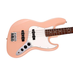 Fender Japan Hybrid II Jazz Bass Guitar, RW FB, Flamingo Pink