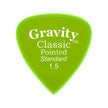 Gravity Classic Pointed Standard 1.5mm Guitar Pick, Polished Fluorescent Green