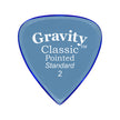Gravity Classic Pointed Standard 2.0mm Guitar Pick, Polished Blue