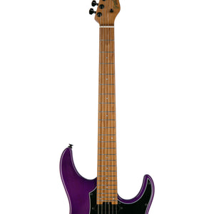 GrassRoots G-SNAPPER-24M-STPR Electric Guitar, Maple FB, See Thru Purple w/White Pearl Black