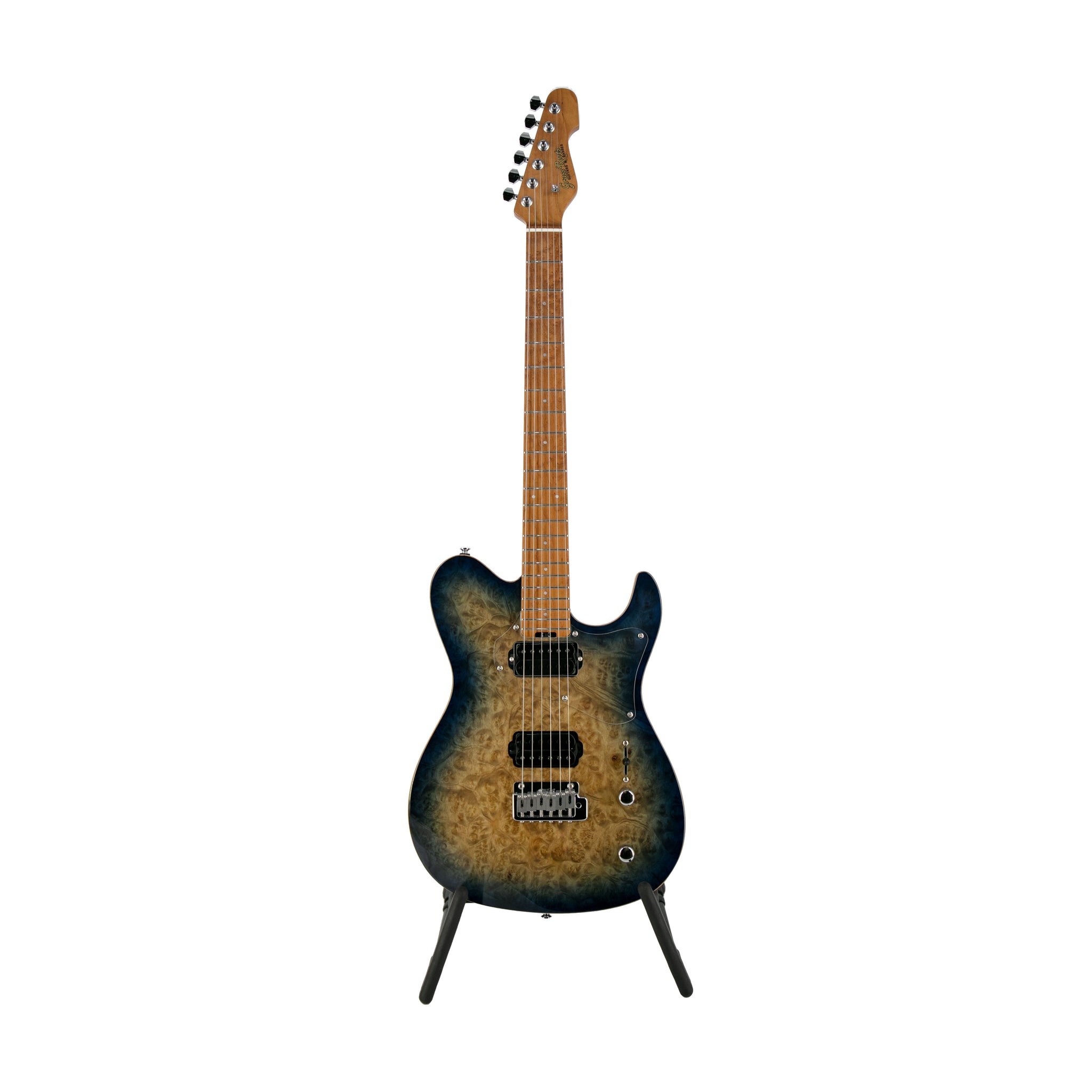 GrassRoots G-THROBBER-WK/M-NDBS Electric Guitar, Roasted Maple FB, Natural Dark Blue Burst