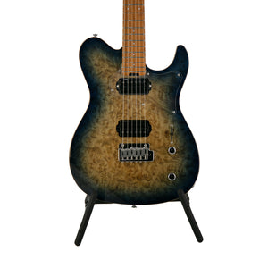 GrassRoots G-THROBBER-WK/M-NDBS Electric Guitar, Roasted Maple FB, Natural Dark Blue Burst