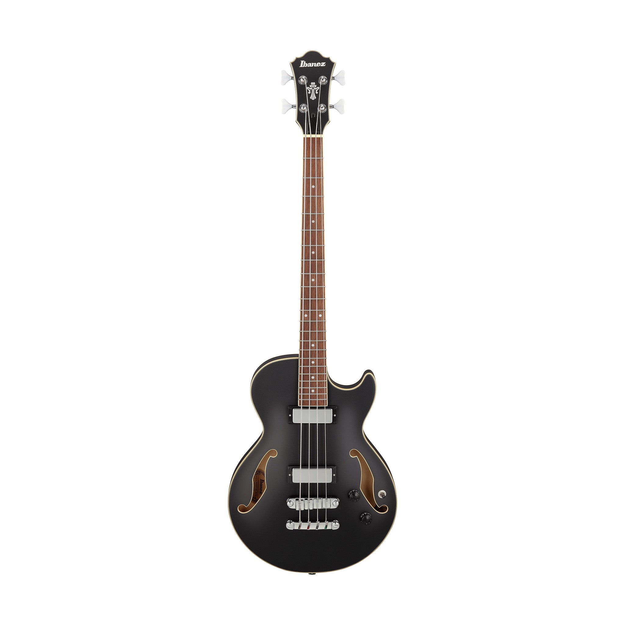 Ibanez Artcore AGB200-BKF Semi-Hollow Bass Guitar, Black Flat