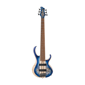 Ibanez Premium BTB846-CBL 6-String Electric Bass Guitar w/Gig Bag, Cerulean Blue Burst Low Gloss