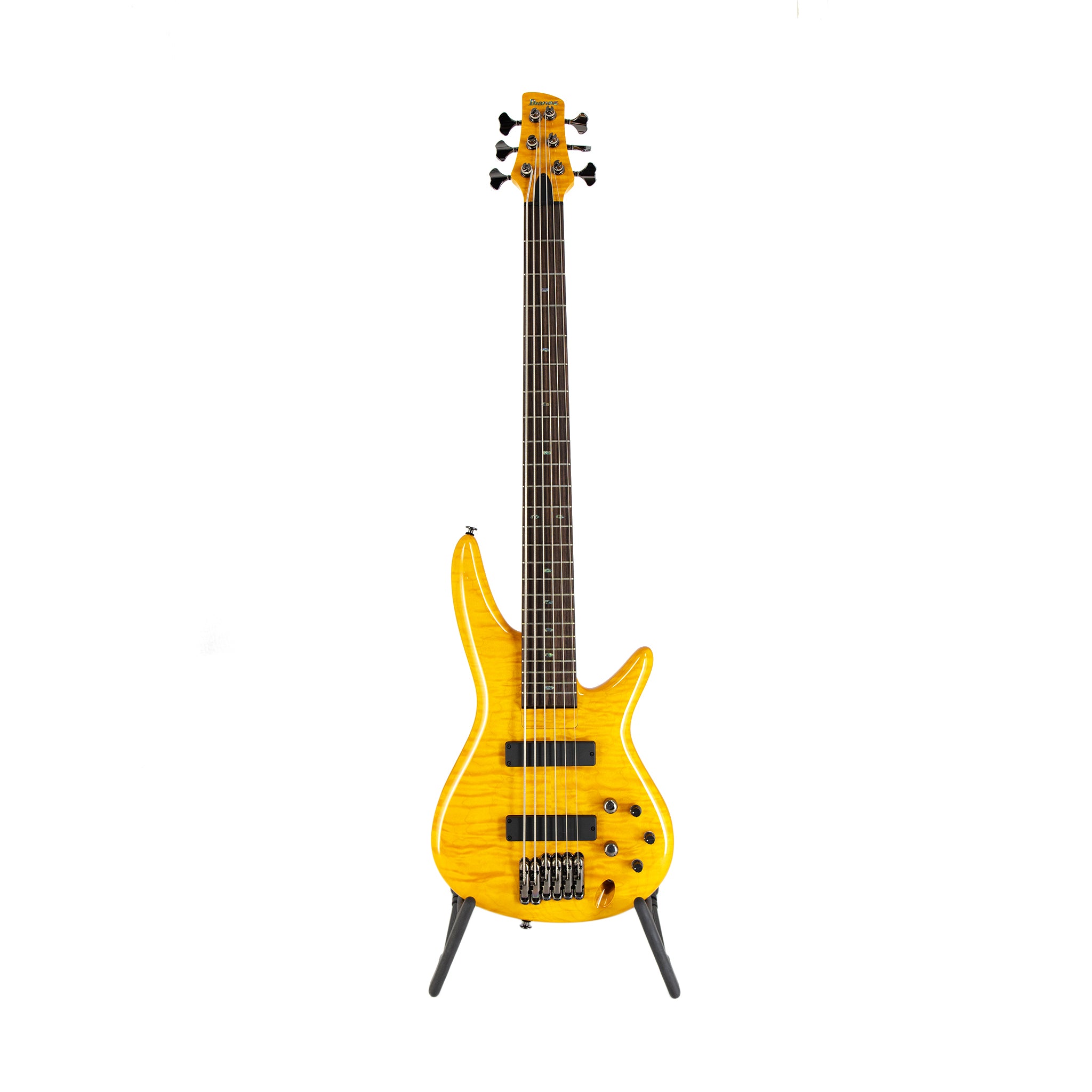 Ibanez GVB1006-AM Gerard Veasley Signature 6-String Electric Bass w/Case, Amber