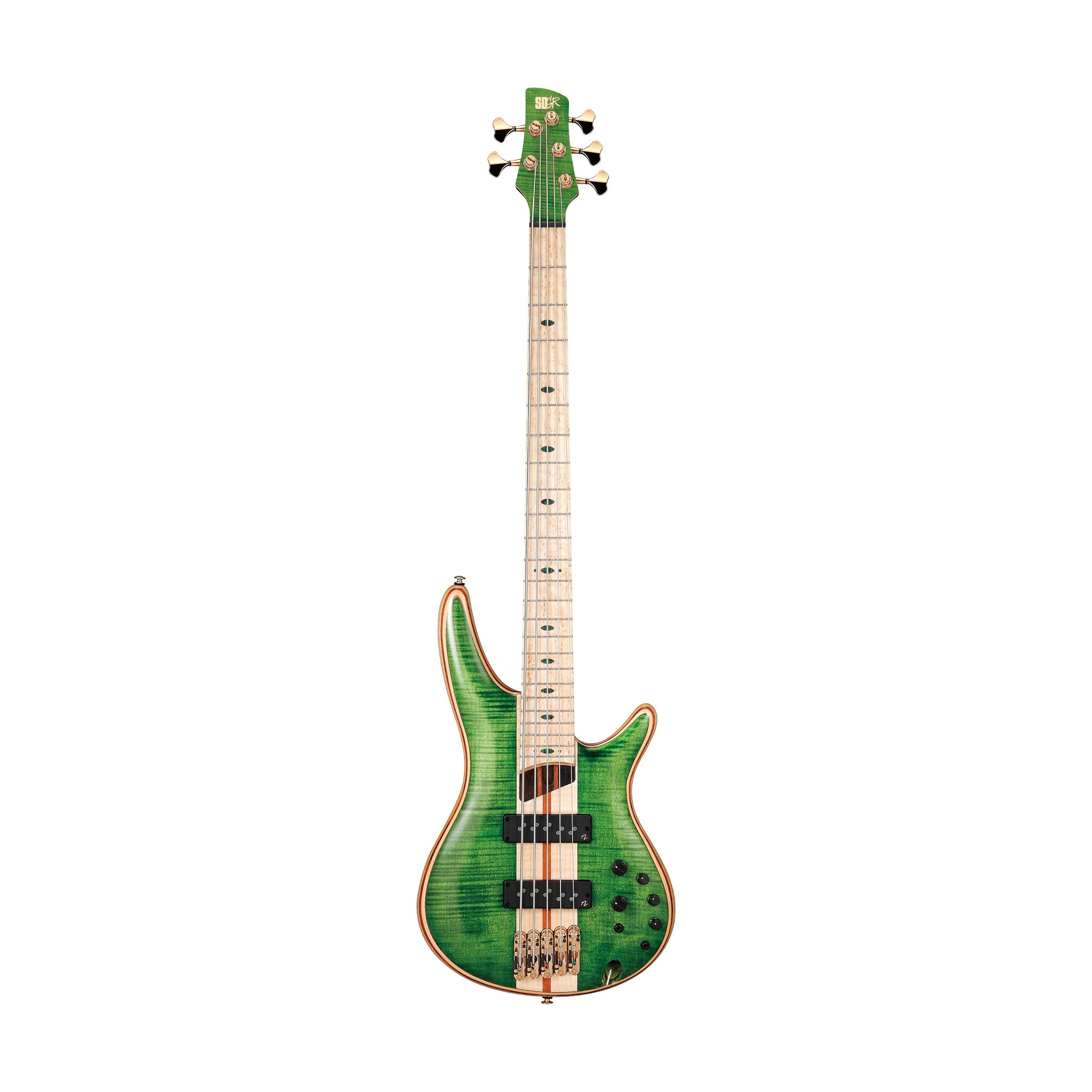 Ibanez Premium SR5FMDX-EGL 5-String Electric Bass Guitar w/Bag, Emerald Green Low Gloss