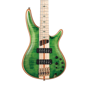 Ibanez Premium SR5FMDX-EGL 5-String Electric Bass Guitar w/Bag, Emerald Green Low Gloss