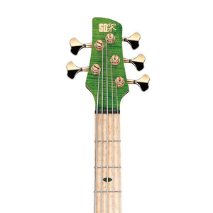 Ibanez Premium SR5FMDX-EGL 5-String Electric Bass Guitar w/Bag, Emerald Green Low Gloss