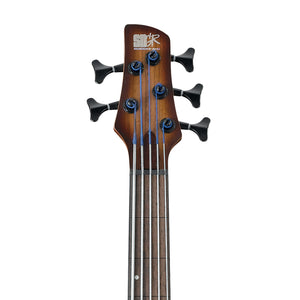 Ibanez SRH505F-NNF 5-String Electric Bass Guitar, Natural Browned Burst Flat