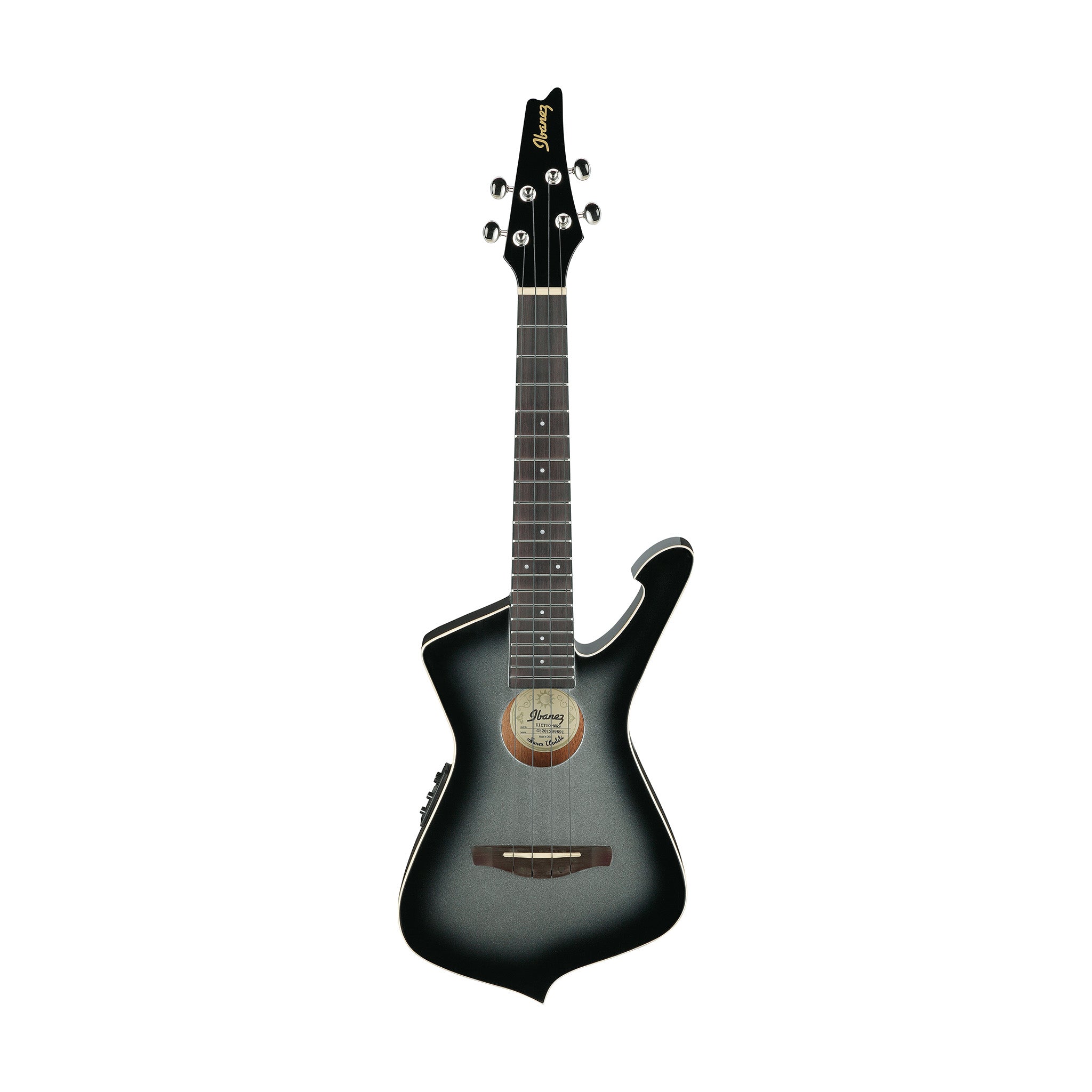 Ibanez UICT10-MGS Ukulele w/Bag, Metallic Grey Sunburst