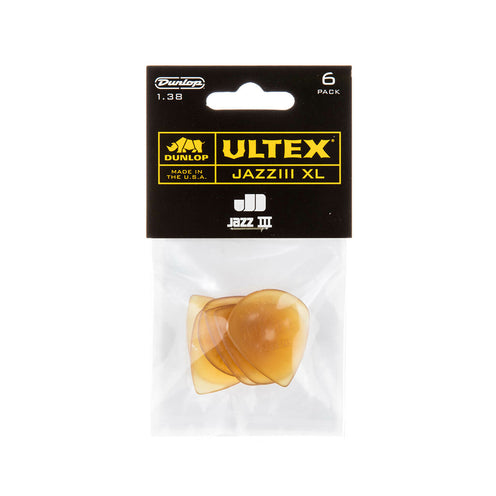 Jim Dunlop 427P1.38XL Ultex Jazz III XL Guitar Pick, 6-Pack