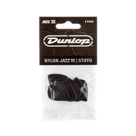 Jim Dunlop 47-3S Jazz III Stiffo Pick, 6-Pack