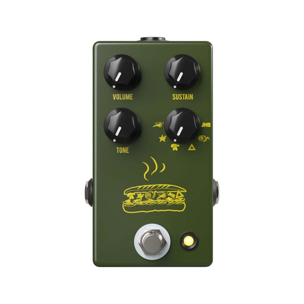 JHS Muffuletta 6-way Fuzz Guitar Effects Pedal, Army Green