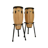 Latin Percussion CP640B-AWB 10+11inch CP Conga Set w/Basket Stand, Natural
