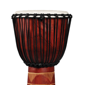 Latin Percussion LP713LR World Beat Wood Art Large Djembe, Red/Natural